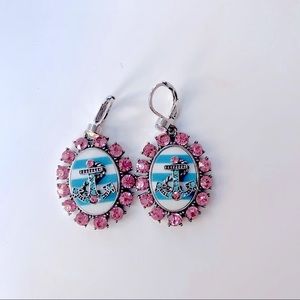 Pink and blue earrings